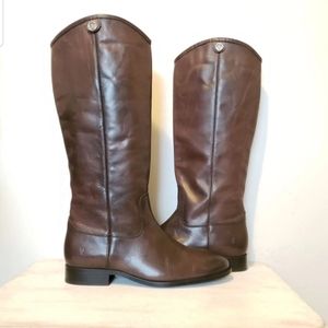 Frye 9.5 melissa button tall smoke boots leather